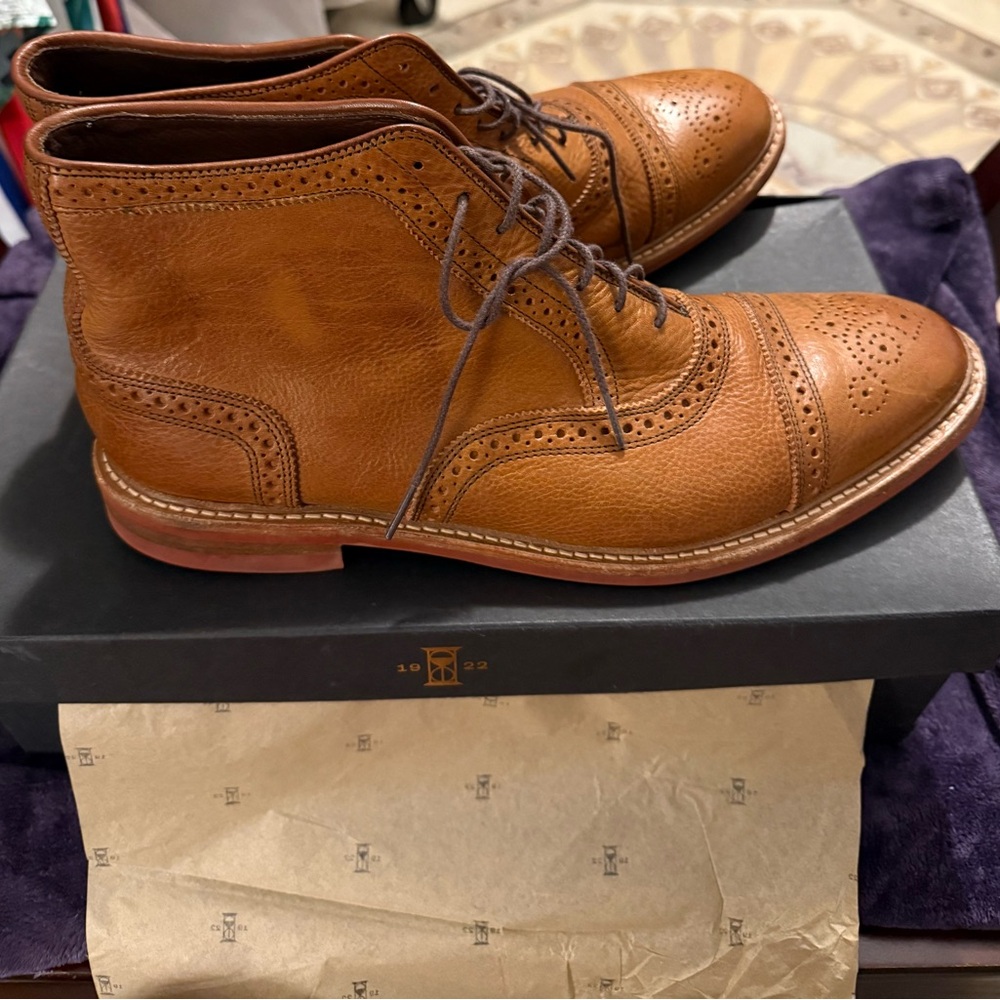 Allen Edmonds Brown Leather Wingtip Boots